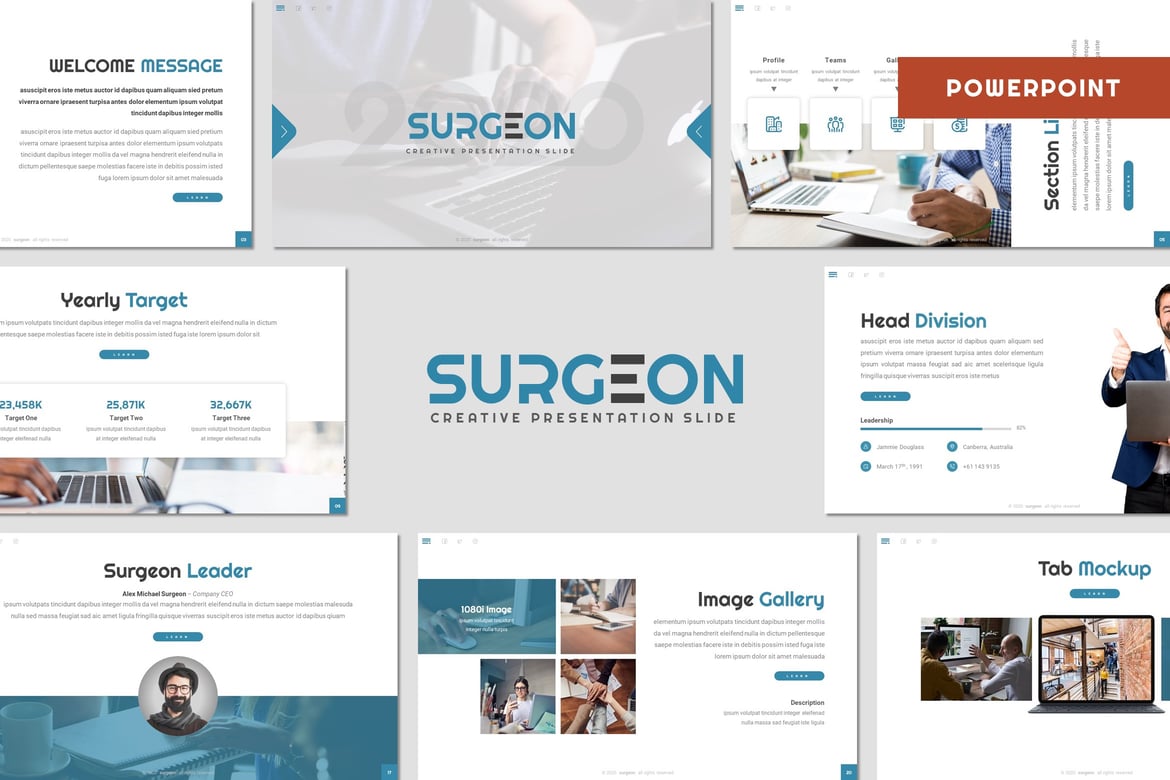Template Powerpoint Bisnis Surgeon yang Modern dan Kreatif