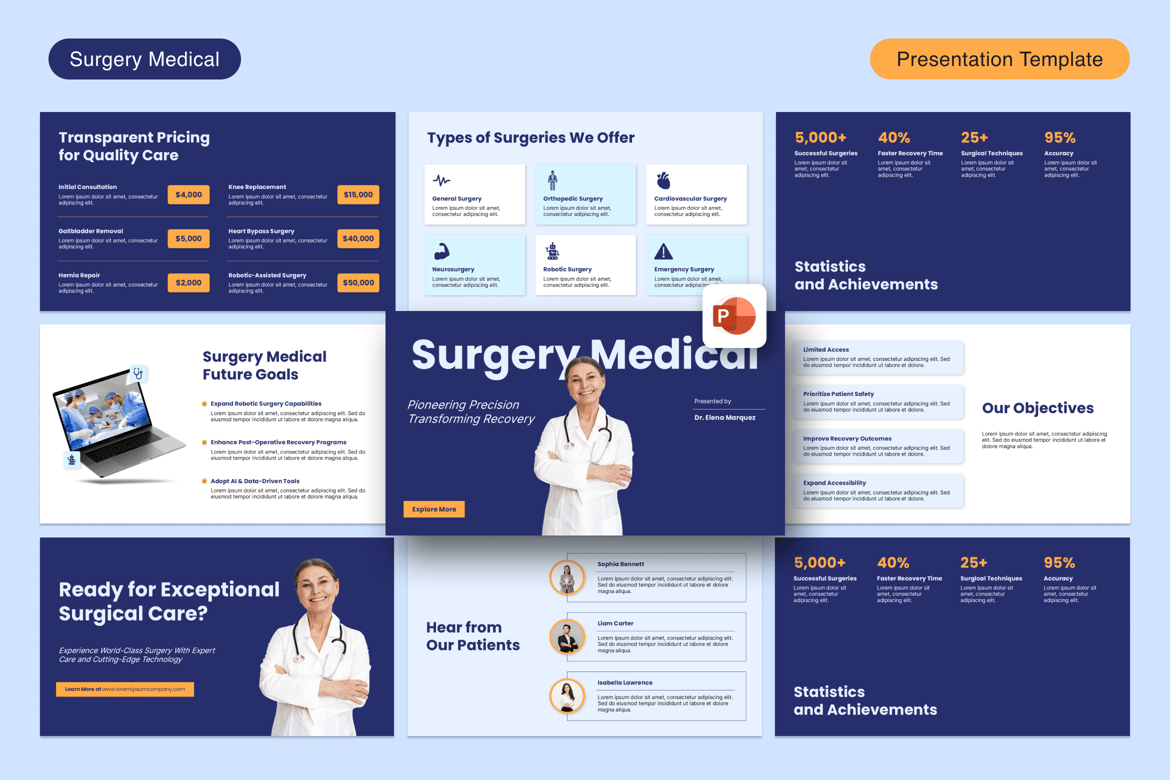 Template PowerPoint Medis untuk Presentasi Bedah Profesional