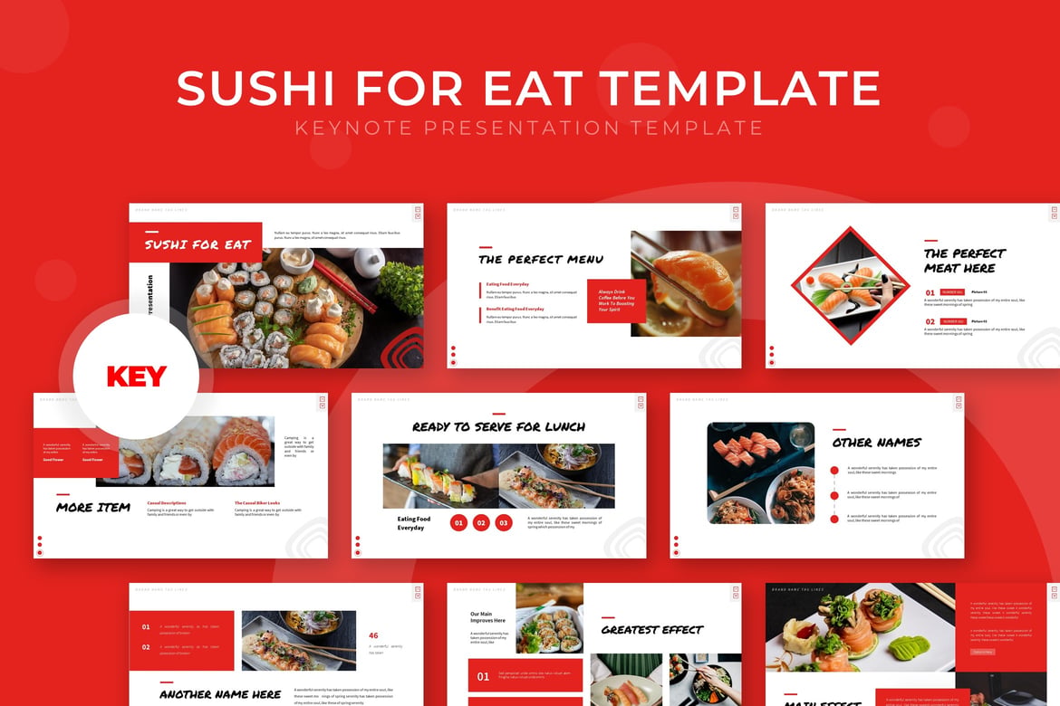 Template PowerPoint Sushi untuk Presentasi Menarik