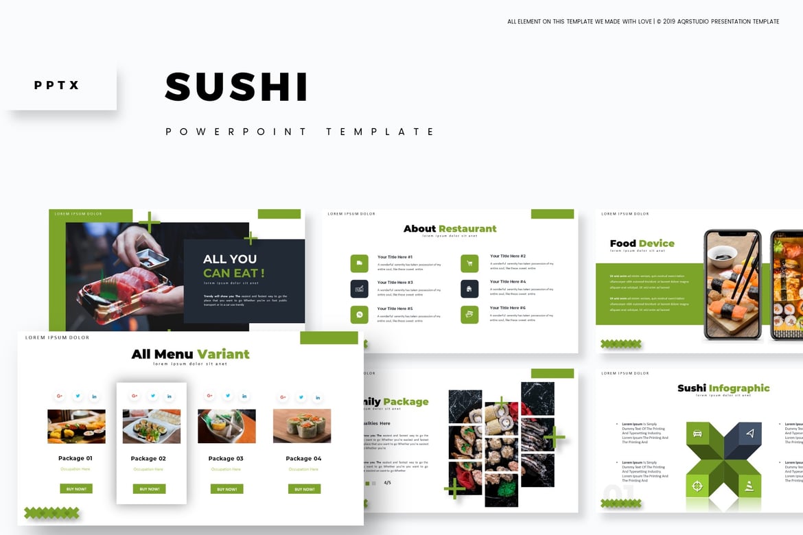 Template PowerPoint Sushi - Desain Menarik untuk Presentasi Anda