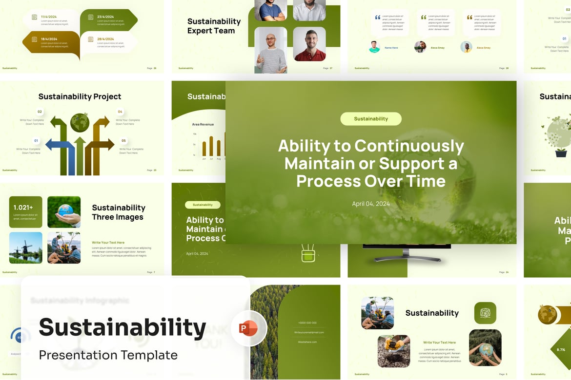 Template PowerPoint Berkelanjutan yang Menarik