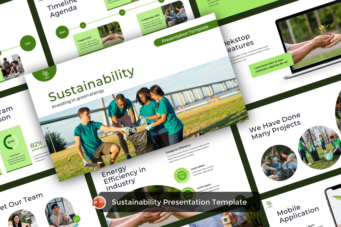Template Powerpoint Berkelanjutan yang Kreatif dan Profesional