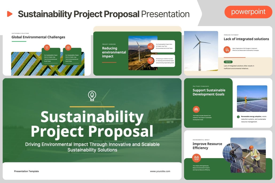 Template Presentasi Proyek Keberlanjutan - Powerpoint Profesional