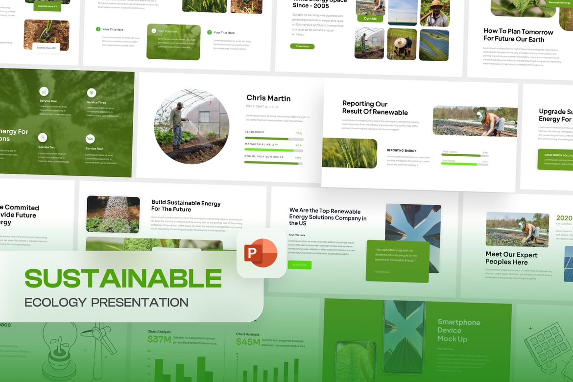 Template PowerPoint Ekologi Berkelanjutan yang Modern dan Menarik