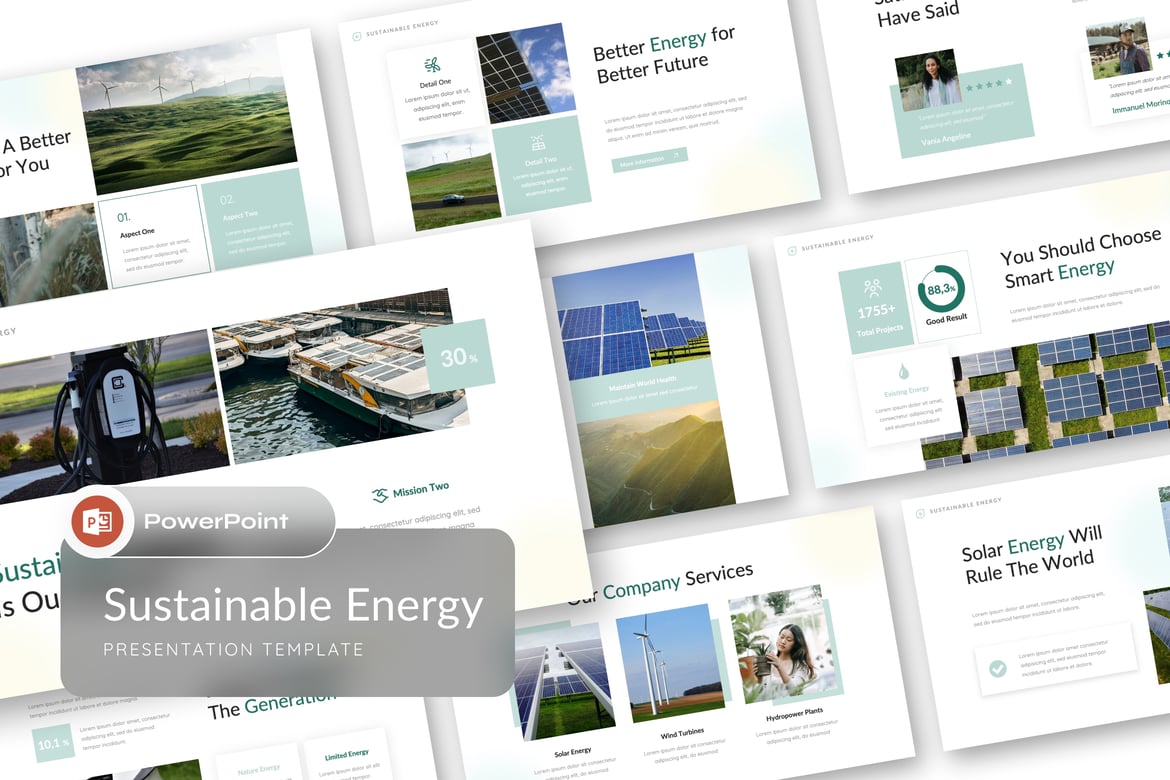 Template Presentasi Energi Berkelanjutan yang Menarik dan Profesional