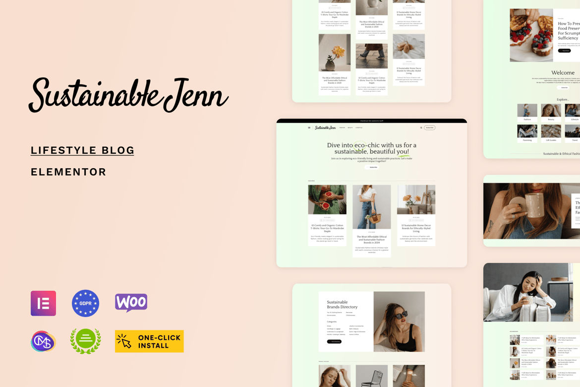 Tema WordPress Sustainable Jenn - Gaya Hidup Ramah Lingkungan