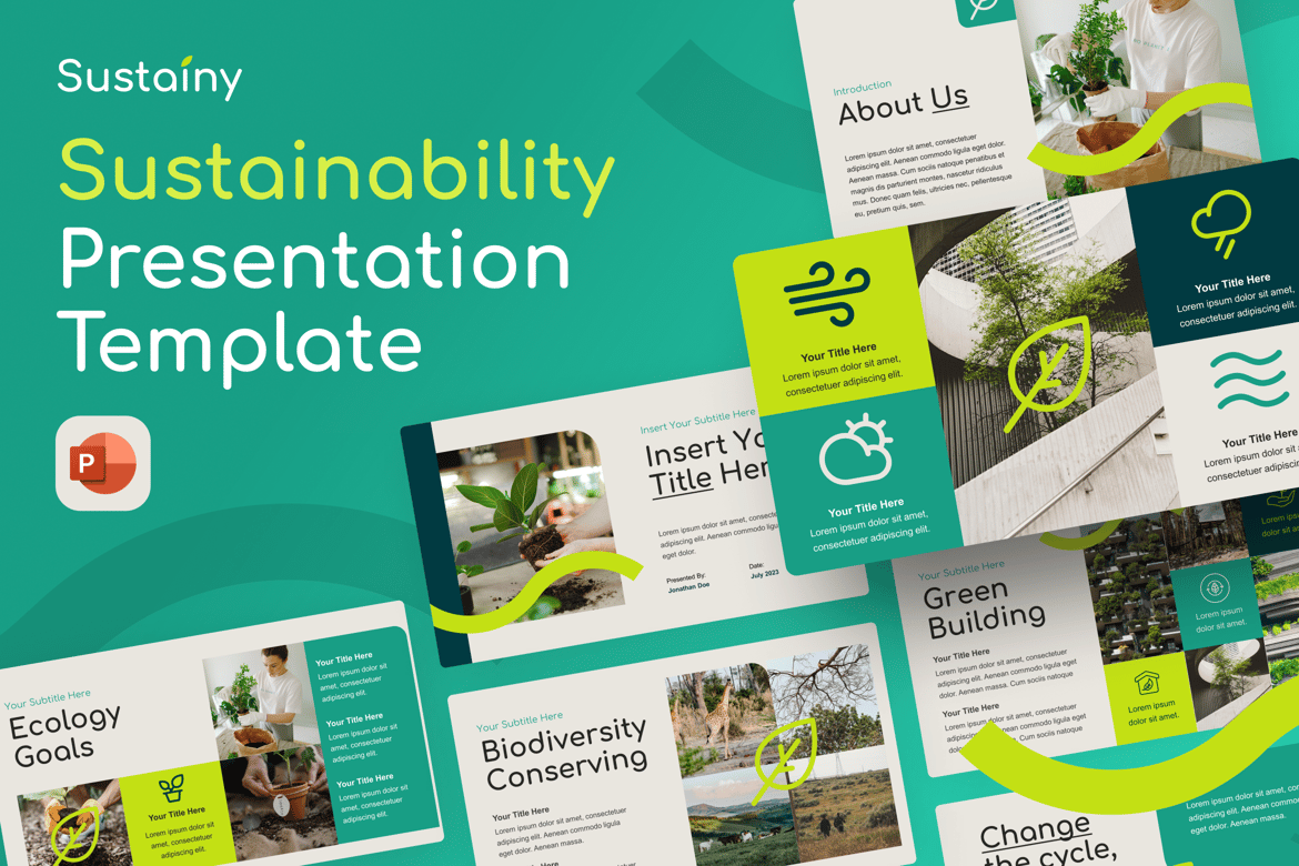 Sustainy - Template PowerPoint untuk Keberlanjutan yang Menarik