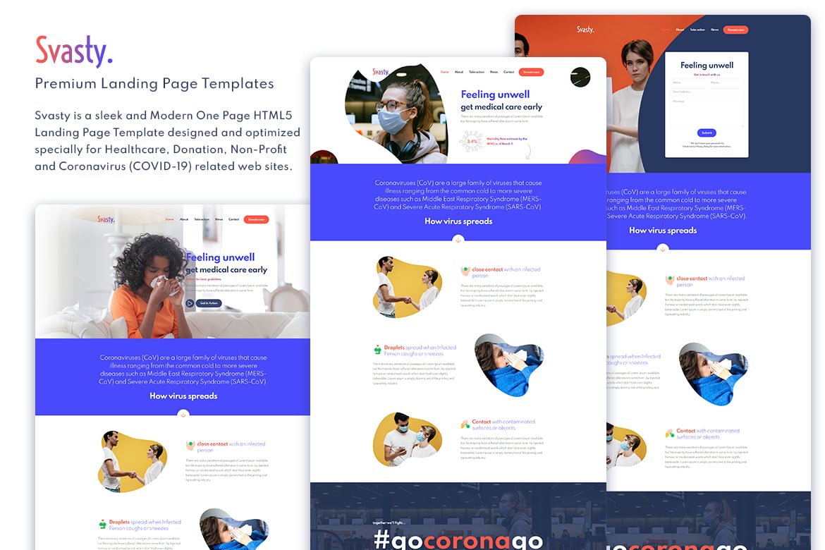 Template Website Landing Page Svasty untuk Layanan Kesehatan yang Modern