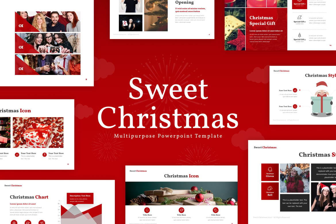 Template Presentasi PowerPoint Natal yang Manis dan Menarik