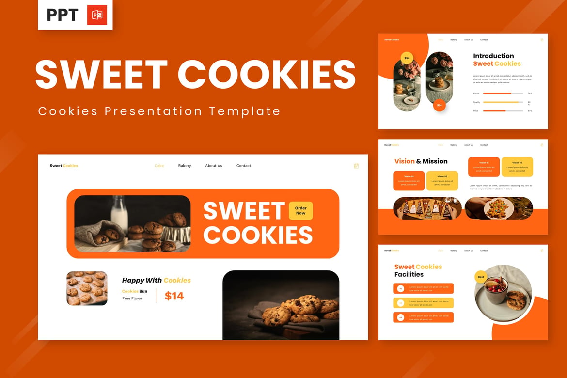 Template Powerpoint Kue Manis yang Menarik dan Profesional