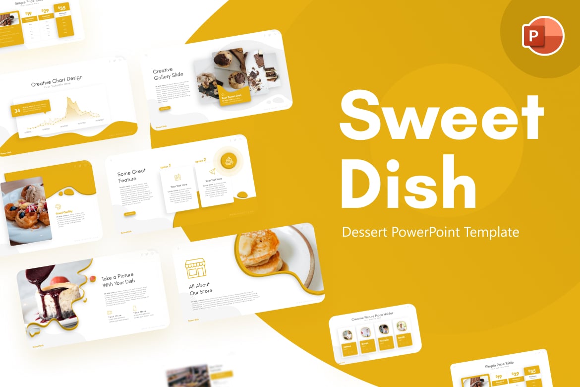 Template PowerPoint Dessert Manis yang Menarik