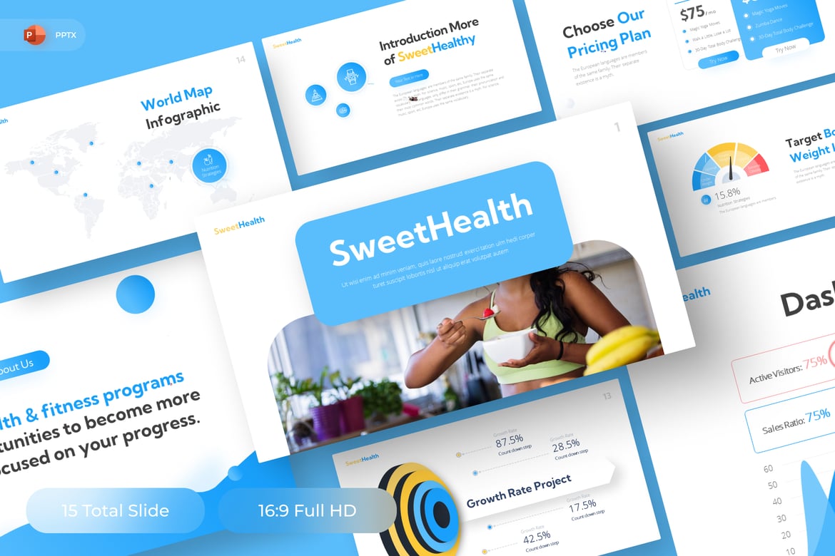 Template PowerPoint Kesehatan Manis - Solusi Presentasi Medis Anda