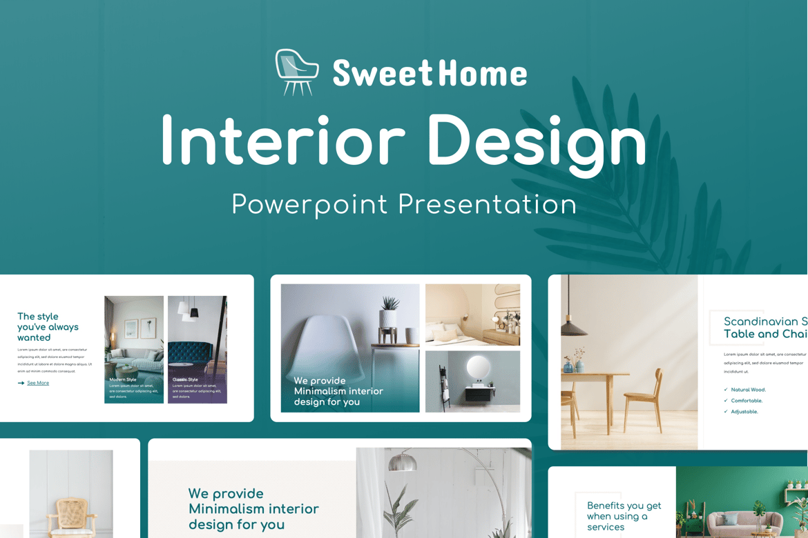 Sweet Home – Template PowerPoint Desain Interior yang Elegan