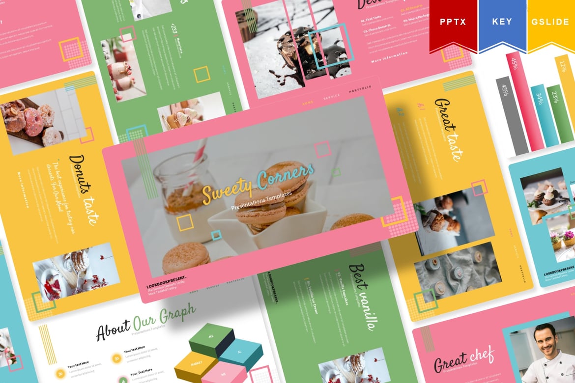 Template Presentasi Sweety Corners | Powerpoint, Keynote, Google Slides