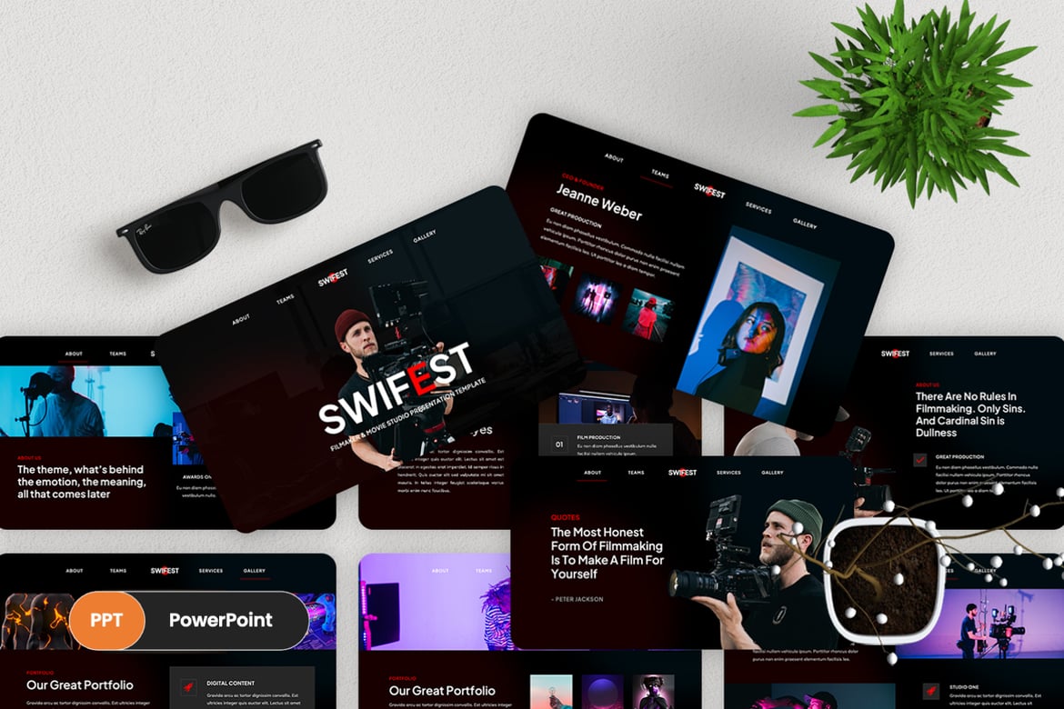 Swifest - Template PowerPoint untuk Pembuat Film dan Presentasi Film