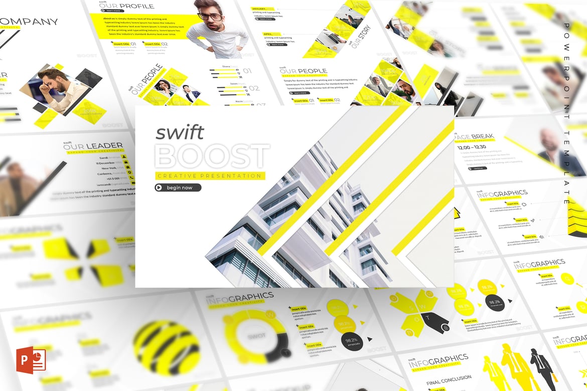 Template PowerPoint Swift Boost - Solusi Presentasi Profesional