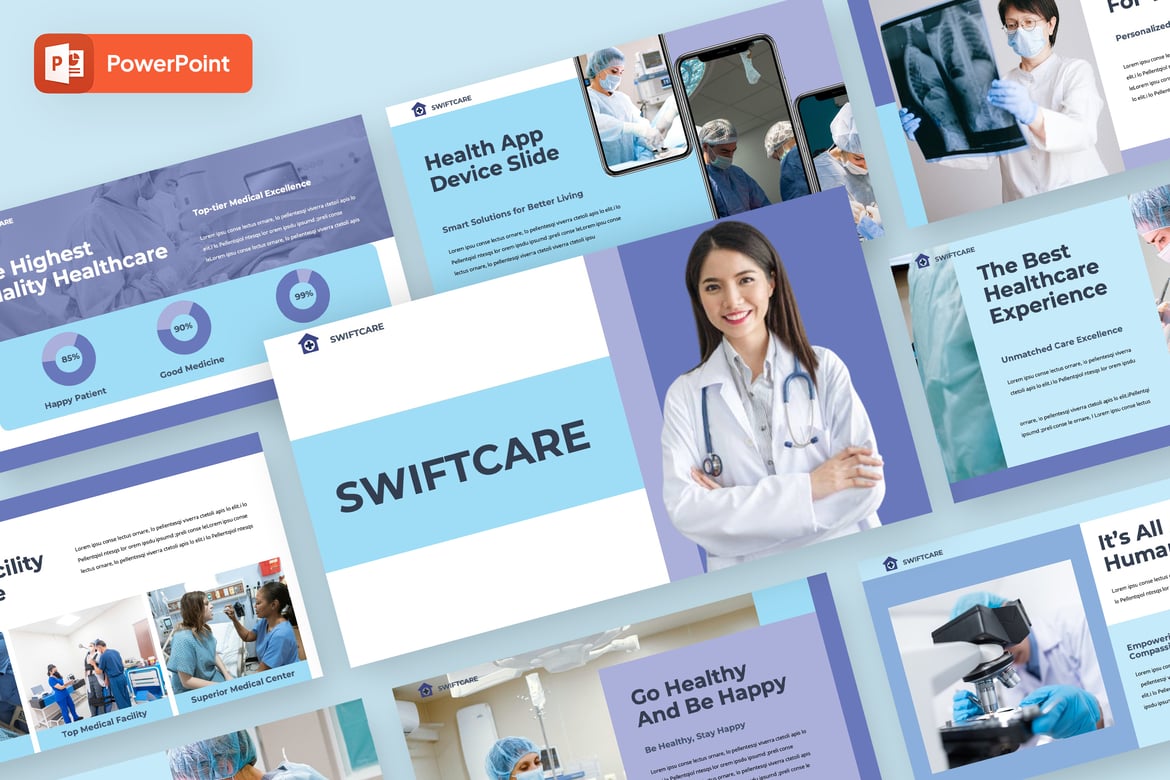 Template PowerPoint Swiftcare - Solusi Presentasi Kesehatan Profesional