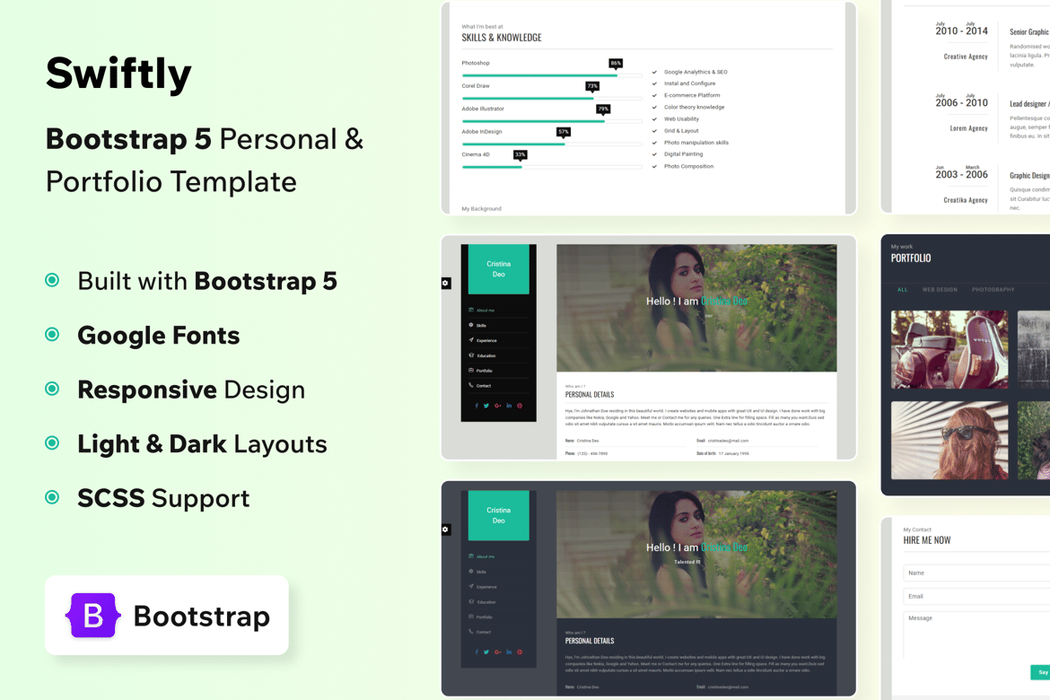 Swiftly - Template Website Pribadi & Portfolio Elegan