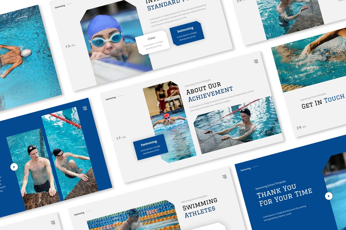 Swimme - Template PowerPoint Sekolah Renang yang Menarik