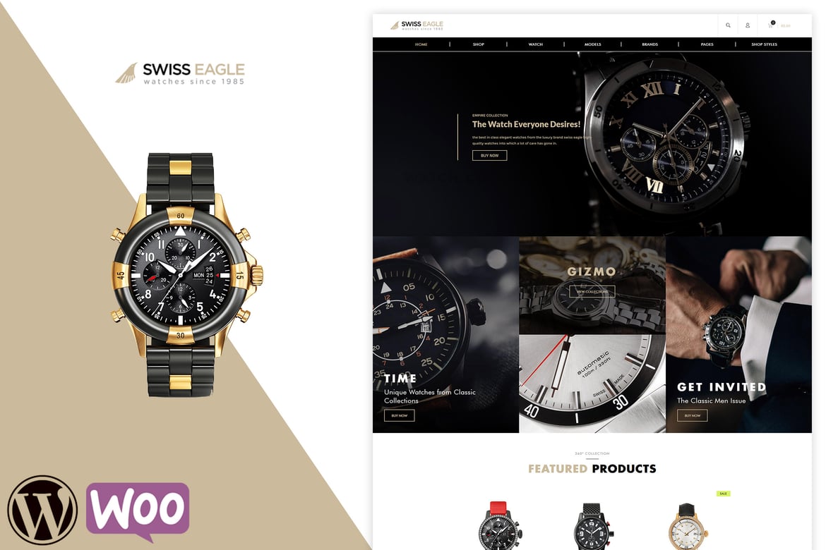 Tema WordPress Swiss Eagle - Solusi Toko Jam Online Anda