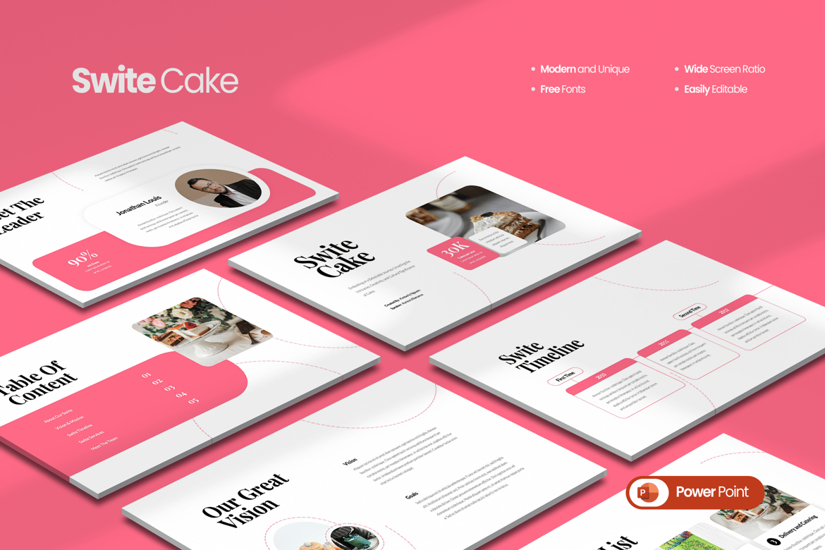 Template Presentasi PowerPoint Swite Cake yang Modern dan Kreatif