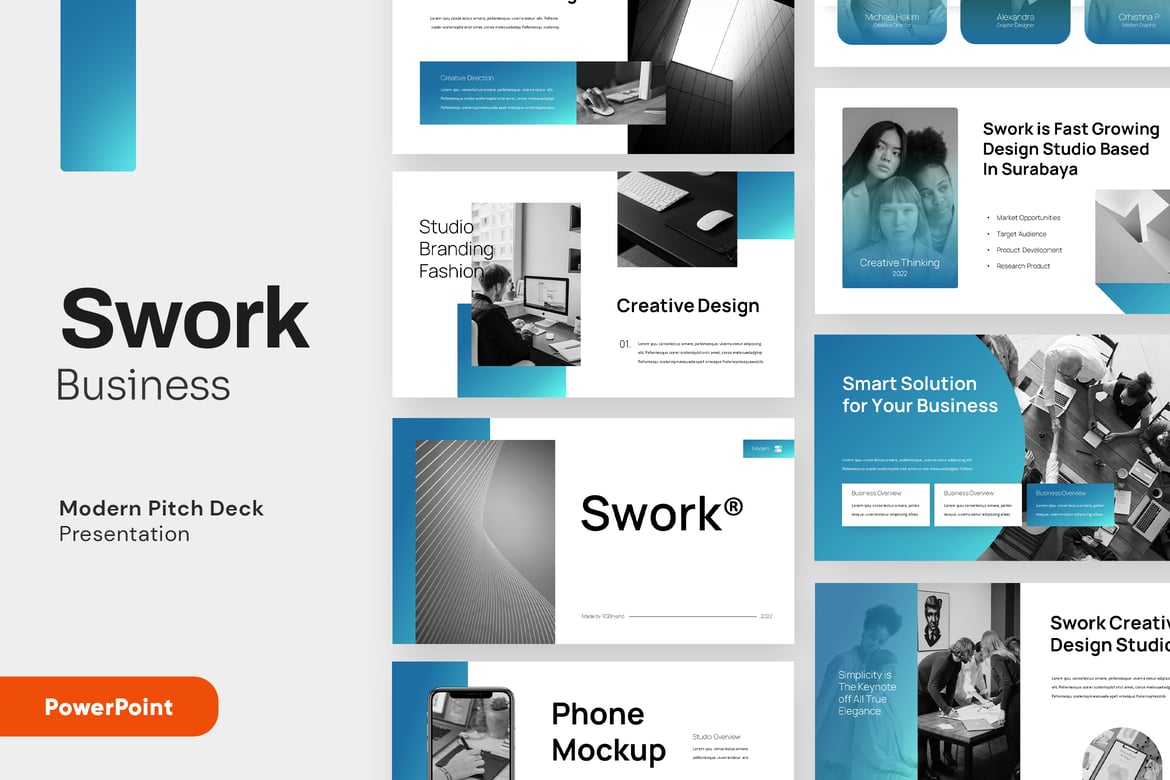 SWORK - Template Presentasi Bisnis Modern untuk PowerPoint