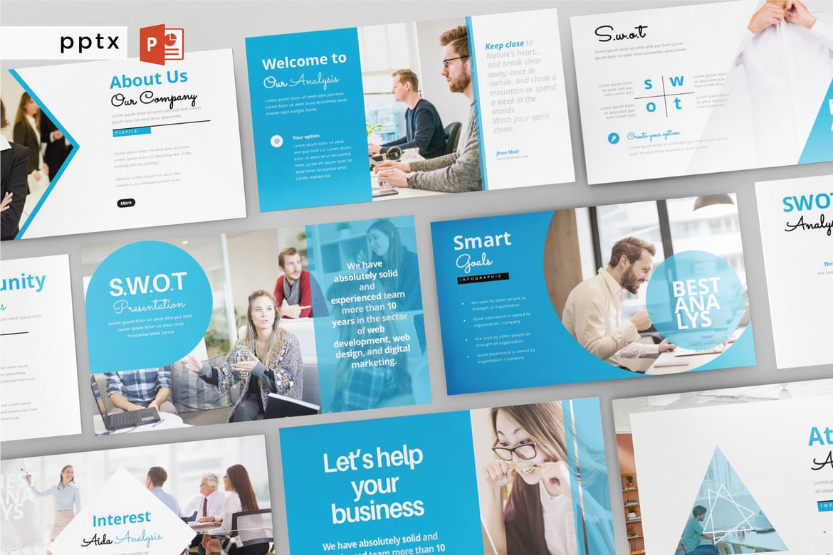 Template Presentasi SWOT Analisis - PowerPoint Serbaguna V180