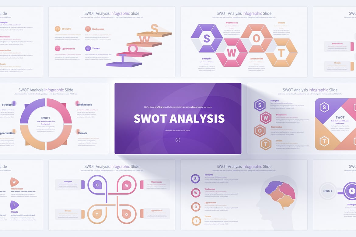 Template PowerPoint Analisis SWOT - Infografis Menarik dan Profesional