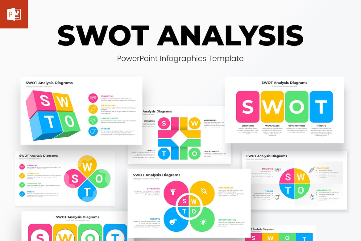 Template PowerPoint Infografis Analisis SWOT yang Menarik