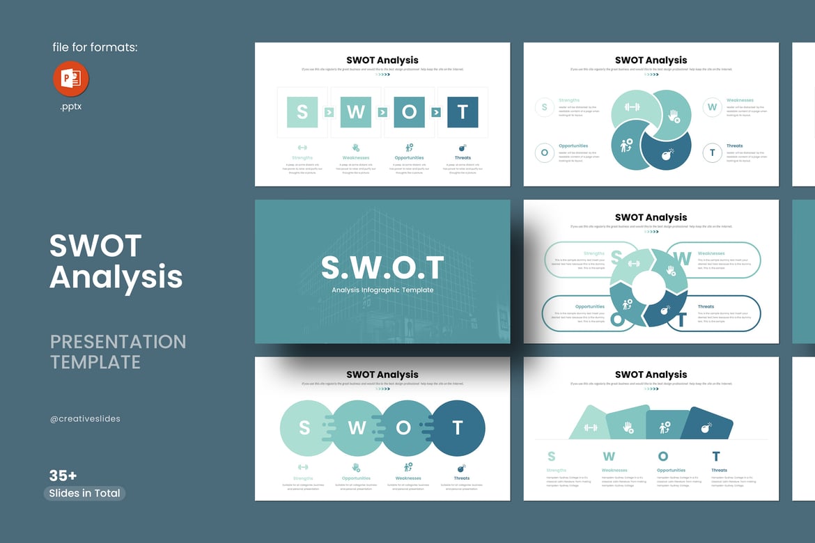 Template PowerPoint Analisis SWOT yang Modern dan Menarik
