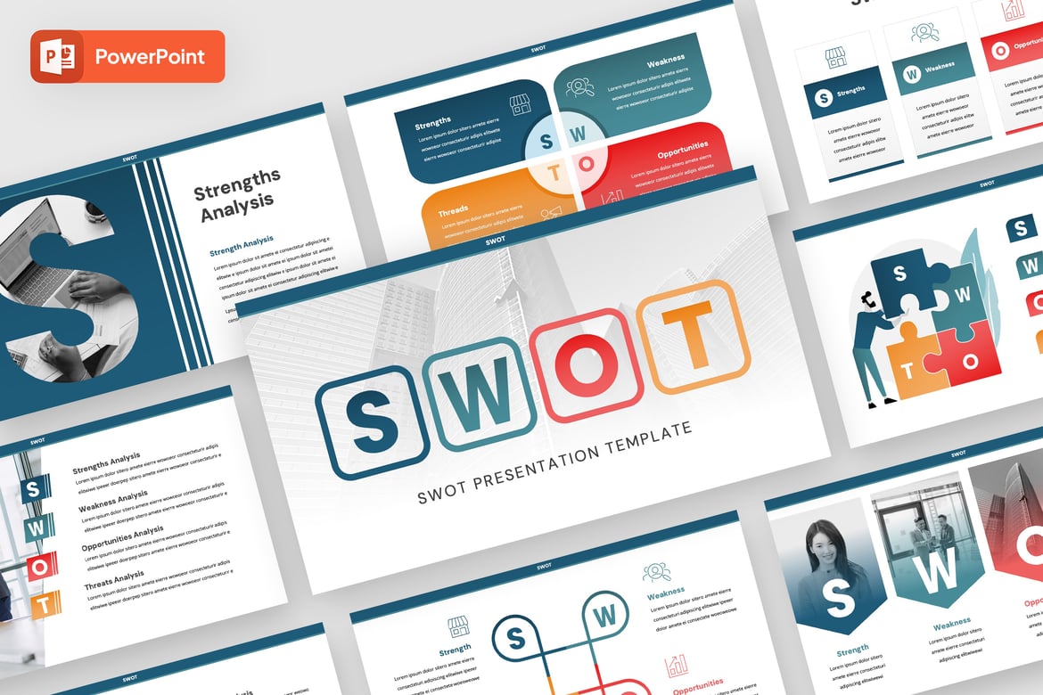 Template Presentasi PowerPoint SWOT Profesional dan Serbaguna