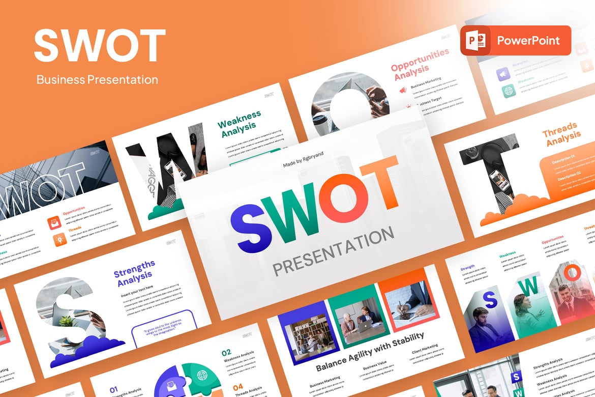 Template Powerpoint SWOT yang Menarik dan Profesional