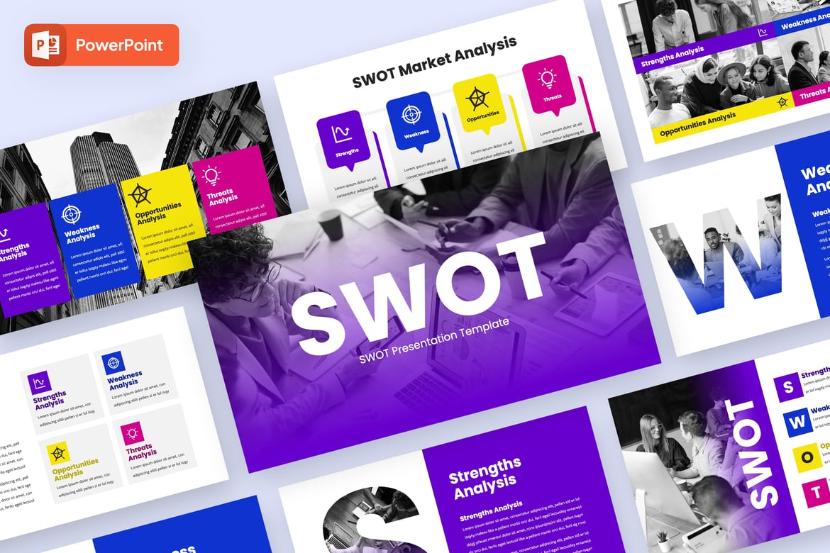 Template PowerPoint SWOT untuk Presentasi Profesional