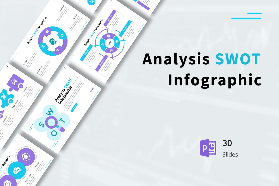 Template PowerPoint Infografis SWOT Modern dan Profesional
