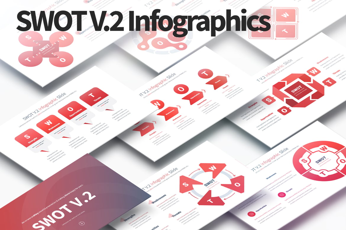 Template PowerPoint SWOT V.2 - Slide Infografis Menarik