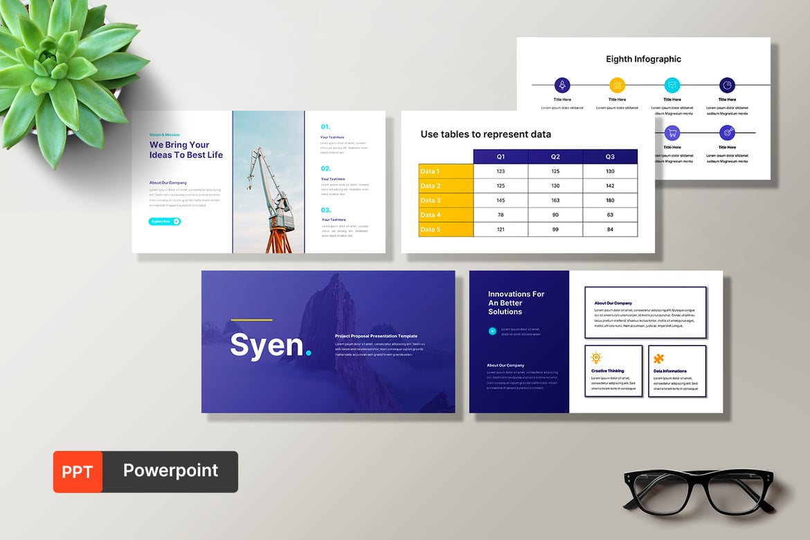 Template Powerpoint Bisnis Syen yang Menarik dan Profesional
