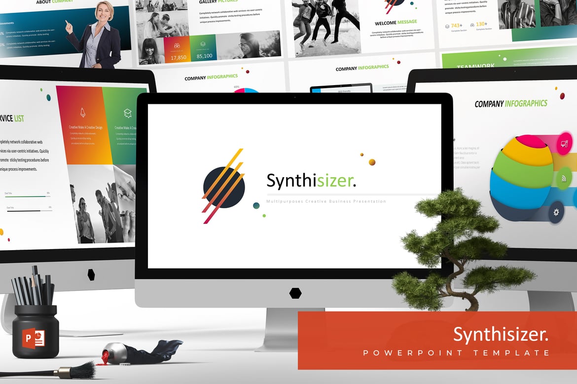 Template PowerPoint Syhntisizer - Desain Menarik untuk Semua Kebutuhan Presentasi