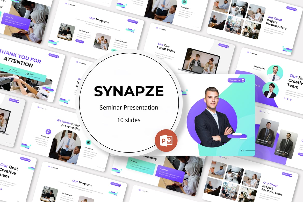 Template PowerPoint Synapze - Presentasi yang Memukau