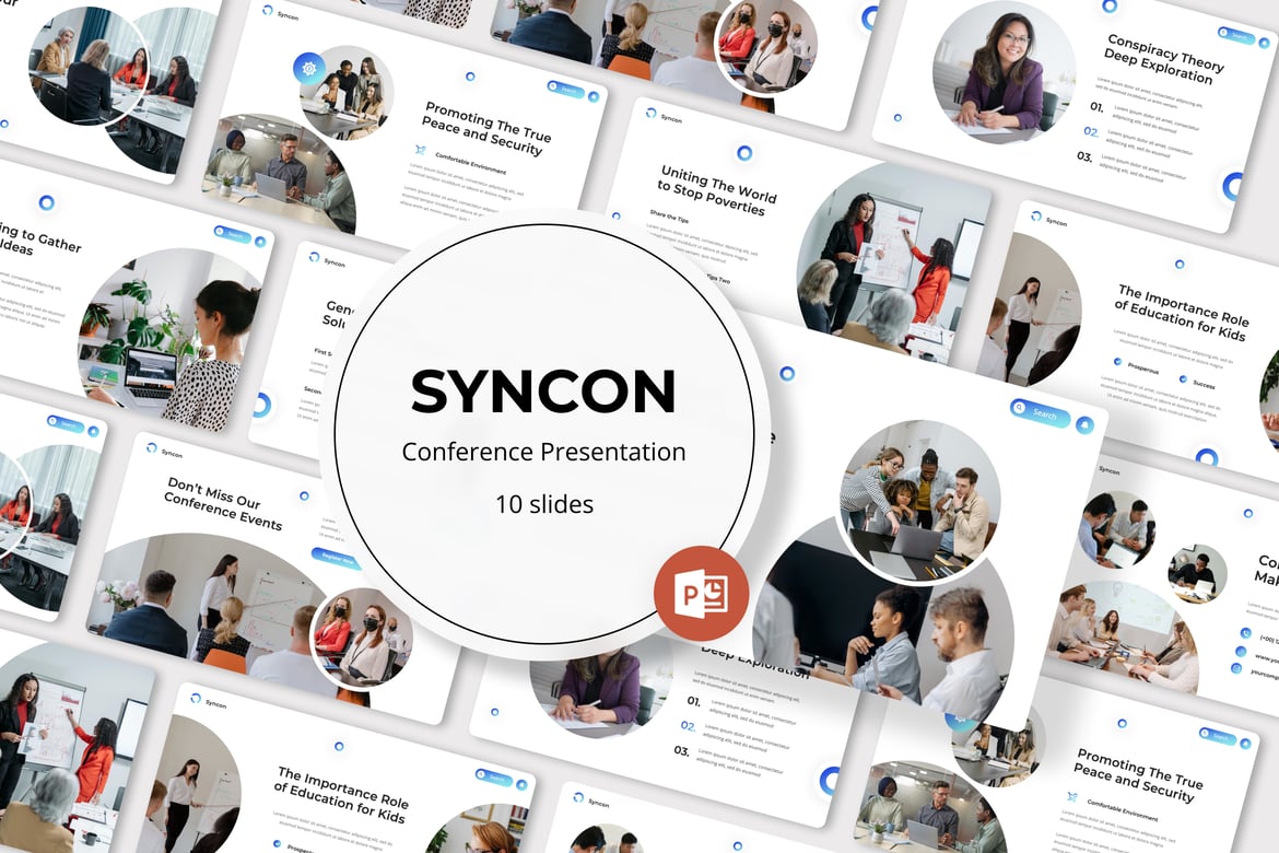 Template PowerPoint Syncon - Presentasi Konferensi yang Menawan