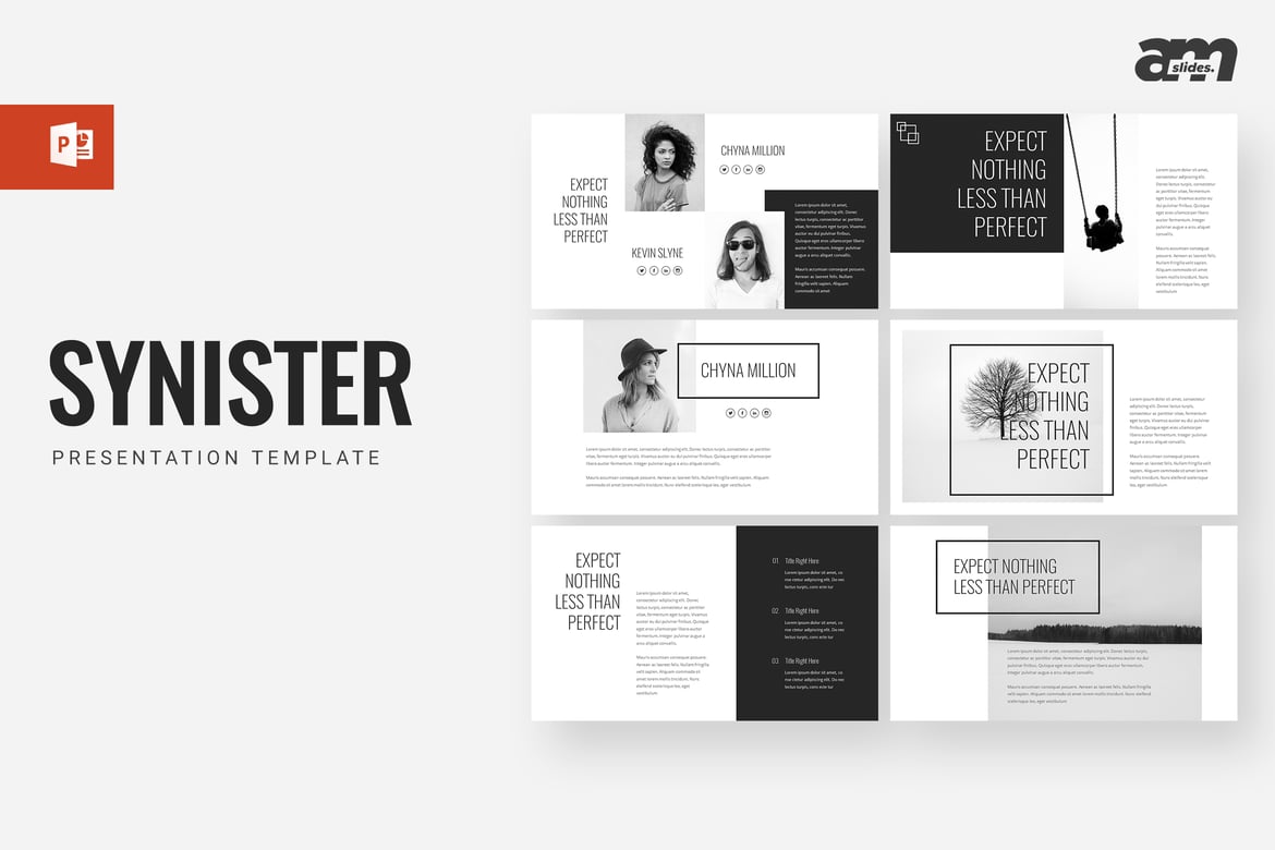 Template PowerPoint Synister - Desain Minimalis dan Kreatif untuk Presentasi Anda
