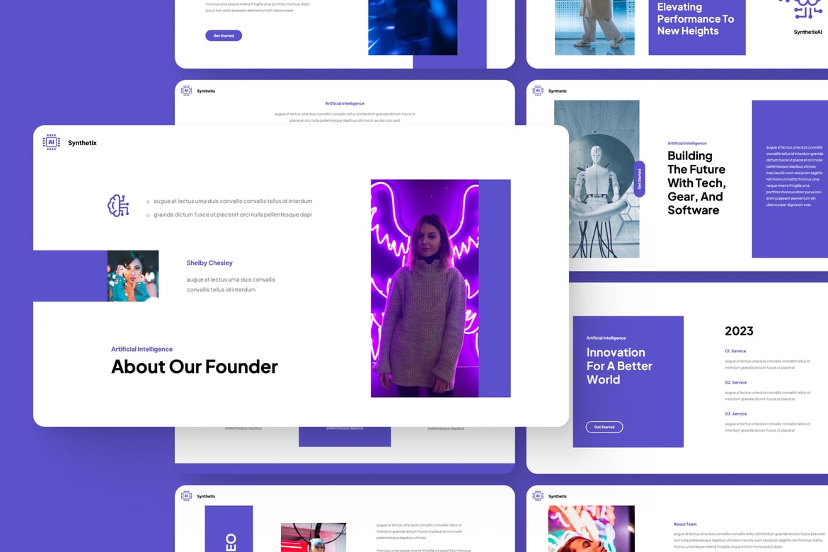 Template Presentasi PowerPoint Synthetix yang Memukau