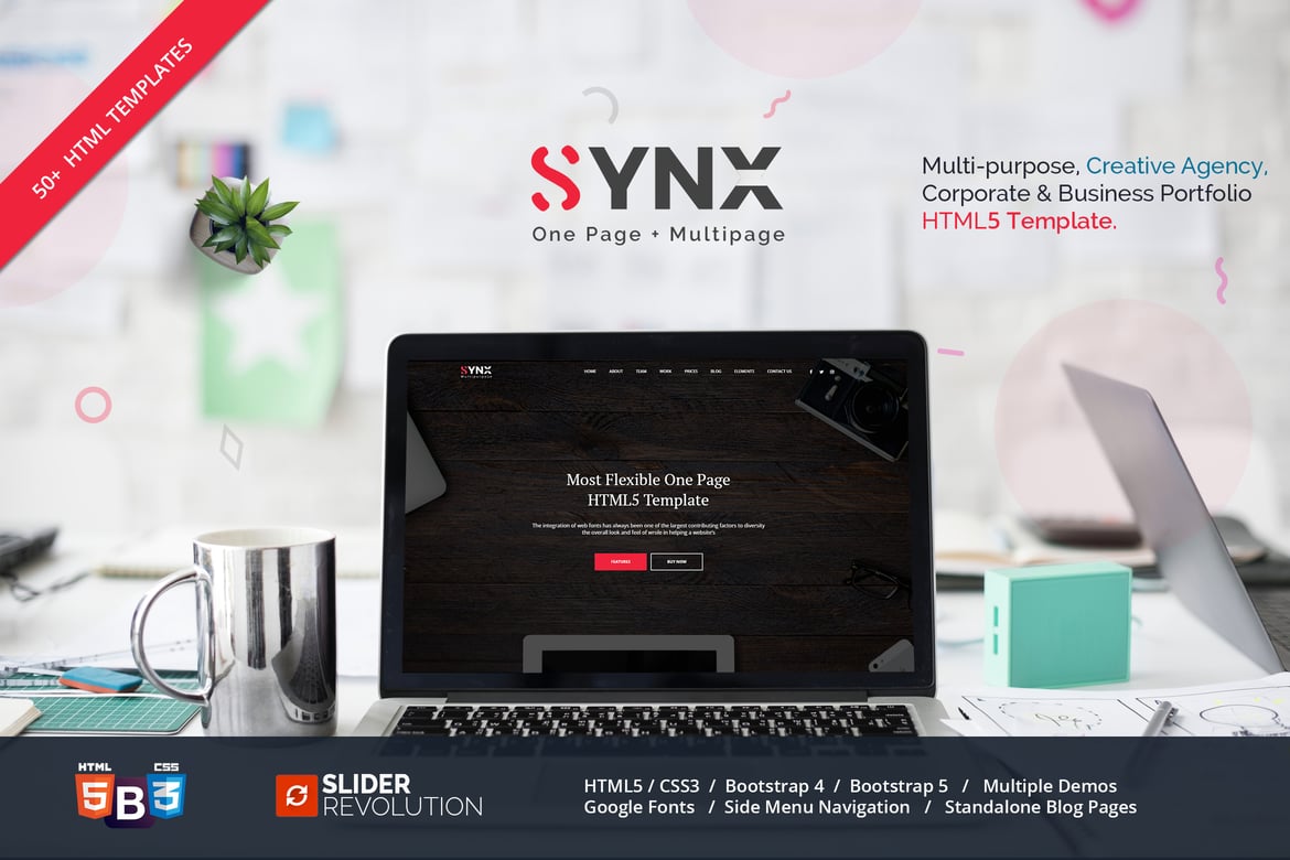 Template Website Synx - Solusi Parallax Satu Halaman yang Kreatif