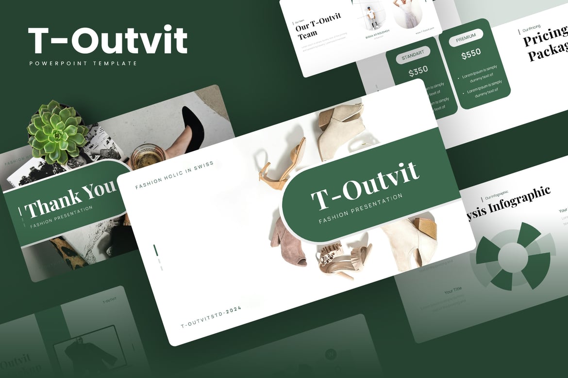 Template PowerPoint Fashion T-Outvit yang Elegan dan Modern