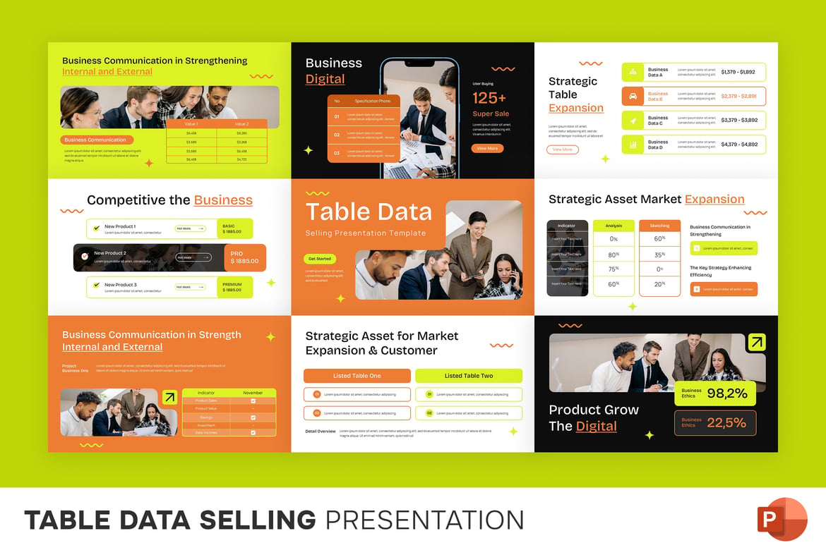 Template Presentasi PowerPoint Data Penjualan yang Menarik