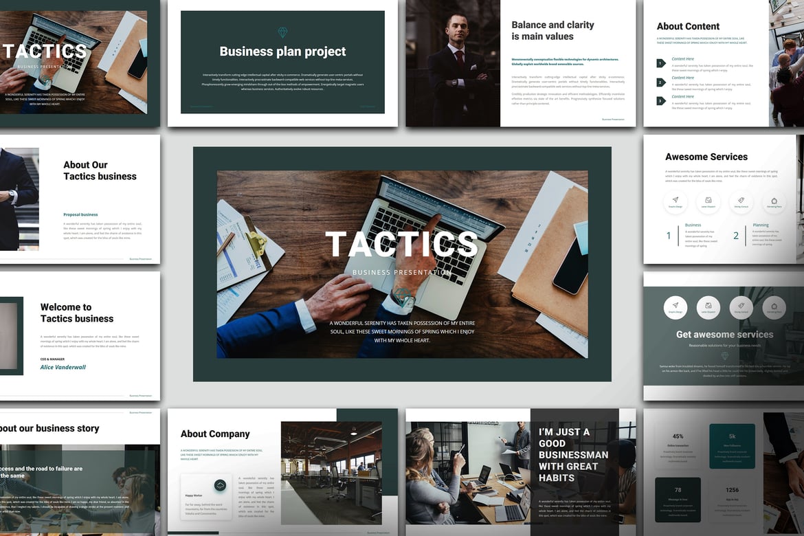 Template Presentasi Bisnis Taktik yang Menarik