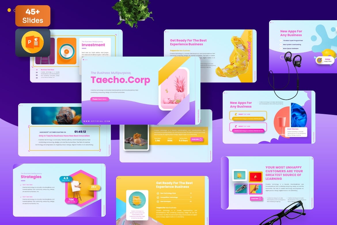 Taecho - Template Powerpoint Korporat yang Menarik