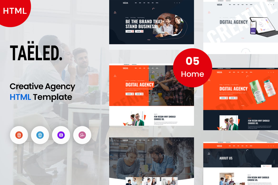 Template Website TAELED untuk Agensi Kreatif dan Digital yang Memukau