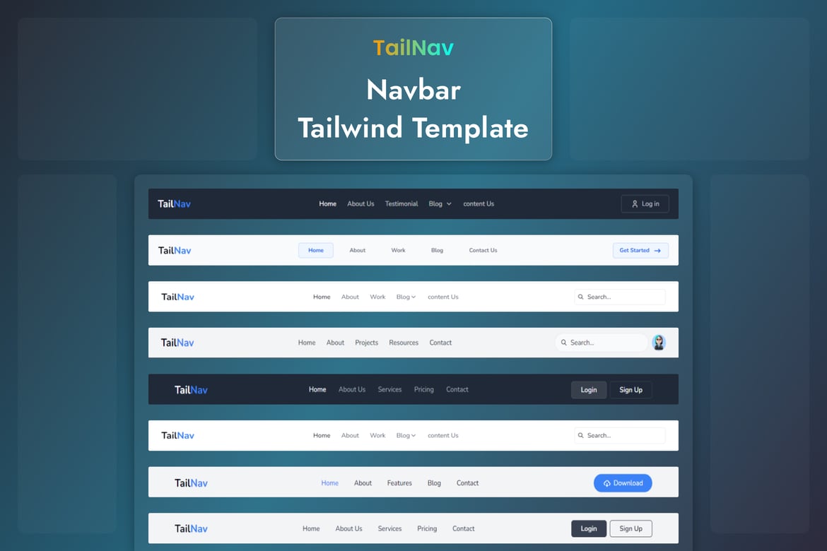 TailNav - Template Website Navbar Responsif dengan Tailwind CSS 3