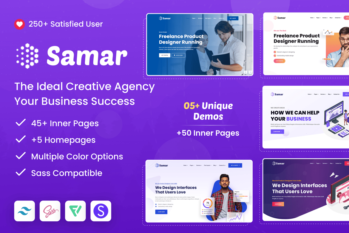 Template Website Agensi Kreatif Samar dengan Dukungan RTL