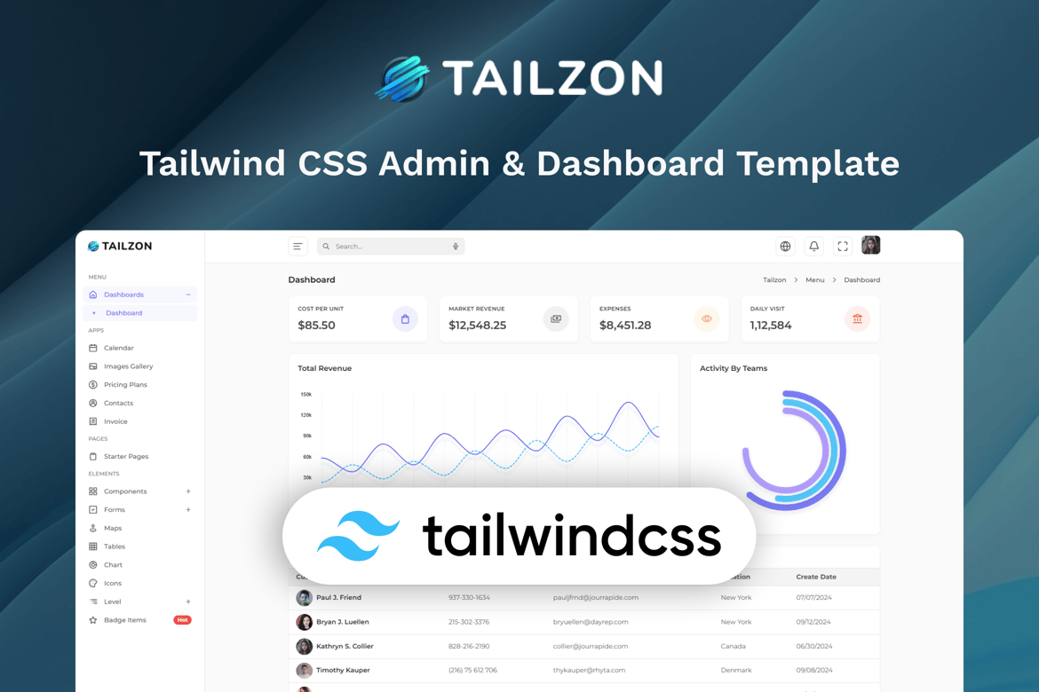 Tailzon - Template Website Admin Layout & UI Kit dengan Tailwind CSS